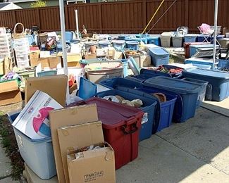 Yard full of home decorations for every holiday of the year!