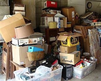 A garage full yet to be sorted out
