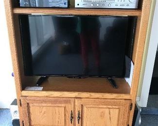 small oak tv stand