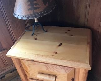 solid pine log end table