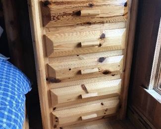 Rustic log chest of drawers