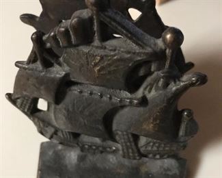 Vintage ship bookends