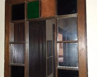 Antique Stained Glass Mirror