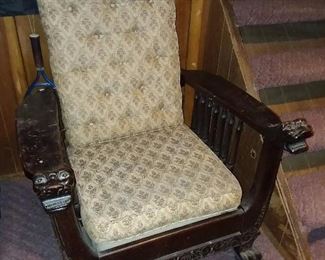 Antique Carved Throne Chair