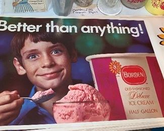 Borden advertising signs that were used in grocery stores