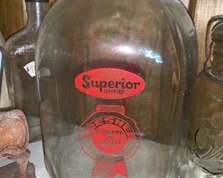 Vintage milk jug & jars