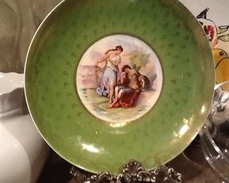 Hand painted Artwork antique platter.                          Signed by artist      $125