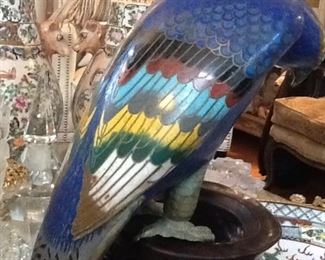 Cloisonné Parrot / Bird.     9”    $350.
