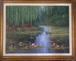 Huge oil painting.  Original Art   Florida artist.     Signed.   58inches. Wide.     Edward Parks.         $10,000.