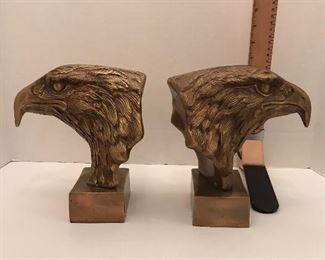 Antique & Fabulous !  Large -Heavy-Bronze Eagle book ends.    $250.          Size:  10" inches Tall
