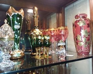 Assorted Colored Glassware
