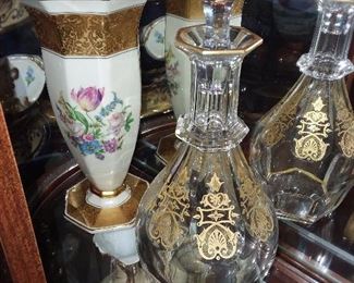 Baccarat Gold Accent Painted Crystal Decanter