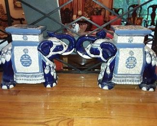 Ceramic Elephant Pedestal Tables