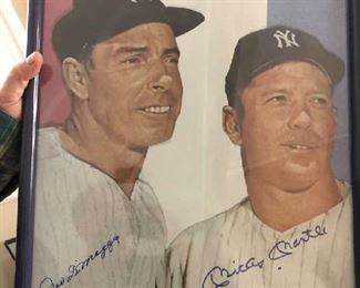 JOE DiMAGGIO - MICKEY MANTLE AUTOGRAPHED PHOTO - ONE OF MANY
