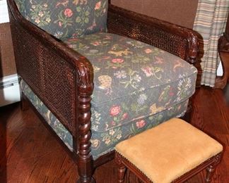 Stanford upholstered cane-sided Decorator chair