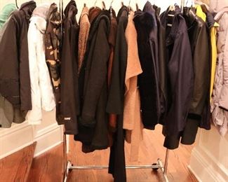 Assorted coats and winter jackets incl. Ermengildo Zegna, Marker, Calvin Klein, and others.