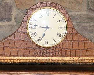 leather cased mantle clock