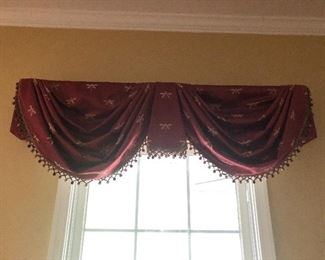 Custom Made Valences.  There are (3) of these.  There are also complenting panel drapes sold separately.