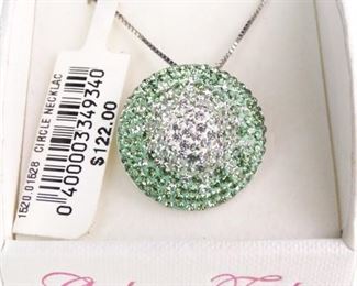 Chelsea Taylor Silver Swarovski Crystal Pendant Necklace