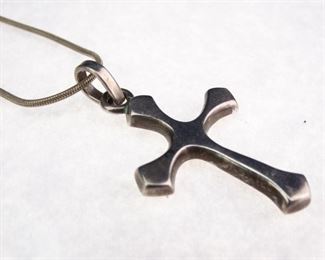 Silver Cross Rope Necklace