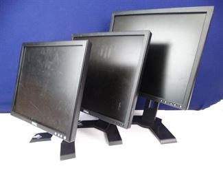 Trio of Dell Brand 17 to 19 Computer Monitors (3)