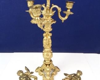 Brass Candlestand Cherub Wall Art