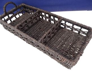 ChocolateColored Wicker Organizer Basket