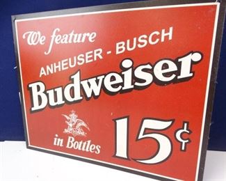 Vintage Styled Metal Budweiser Advertisement Sign