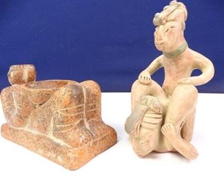 Rustic, Tribal Styled Clay Statuettes (2)