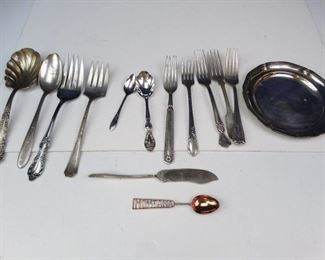 Assorted Silverplated _ Copper Utensils (13)