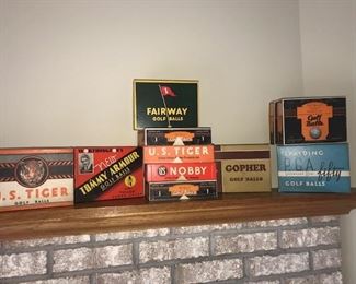 Vintage golf ball boxes