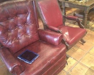 Nice leather rocker and chair