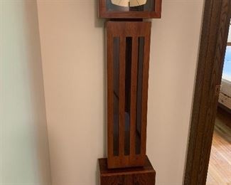 Vintage Mid Century Modern rosewood grandfather clock