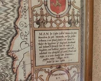 Vintage Isle of Man framed map