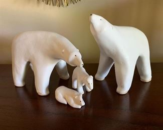 Dan Ross - Lee Ross clay (ceramic) polar bear sculptures.  