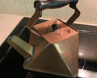Art Deco French cubism copper kettle