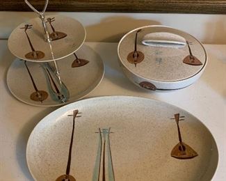 Large set of Red Wing “Lute Song” china, with the original 1963 purchasing card