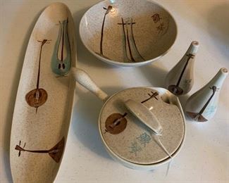 Large set of Red Wing “Lute Song” china, with the original 1963 purchasing card