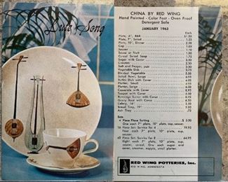 Large set of Red Wing “Lute Song” china, with the original 1963 purchasing card