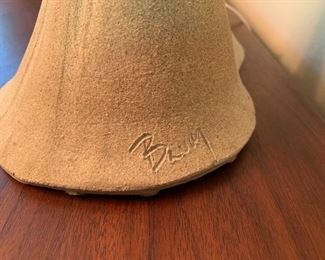 Vintage Danish hand made art pottery table lamp