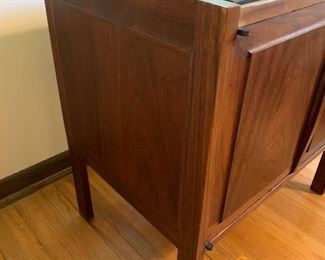 Mid Century Modern Jack Cartwright for Founders stone top walnut side table
