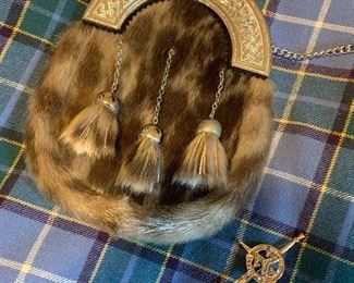 Isle of Man National Ancient Tartan uniform.  Complete with sealskin sporran, Isle of Man kilt pin, Sgian Dubh(Shin Doo) and travel rug