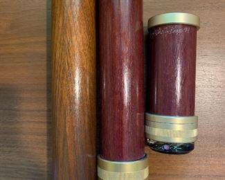 Three hand carved kaleidoscopes by Randy & Shelley Knapp, each is signed.  There is a large kaleidoscope collection at this sale!