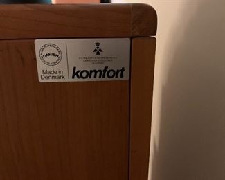 Danish Modern Komfort queen size bed with integrated nightstands.