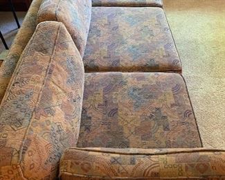 Mid Century 91 1/2” long Metropolitan sofa on walnut legs
