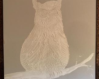 Very large Nino Cezar original owl painting 