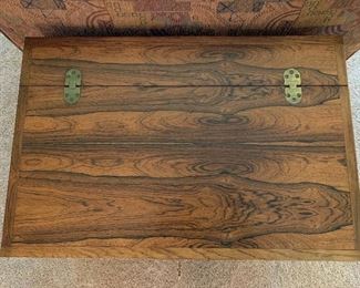 Amazing Rolf Hesland designed Haug Snekkeri for Bruksbo Danish Modern rosewood bar cabinet with barware and key