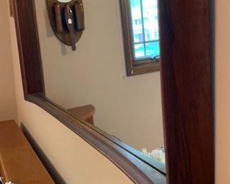 Large Danish Modern walnut mirror.  41 1/2”W x 29 1/2” H