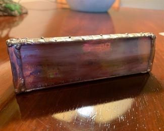 Signed Sherry Moser stained-glass kaleidoscope, 1994.  There is a large kaleidoscope collection at this sale!