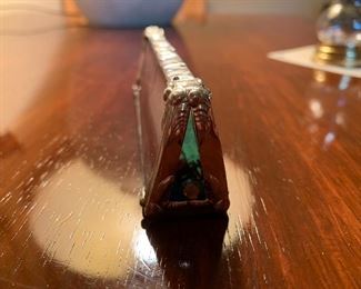 Signed Sherry Moser stained-glass kaleidoscope, 1994.  There is a large kaleidoscope collection at this sale!